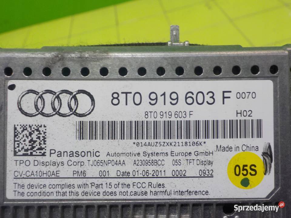 AUDI A5 8T SLINE 10r 5D wyswietlacz 8T0919603F sprzedam