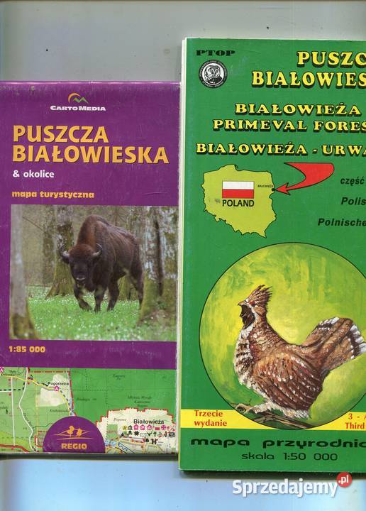 Puszcza Białowieska 2 mapy Białowieża folder Kultura i Rozrywka