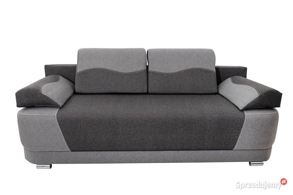 Kanapa Tapicerowana Szara VENUS Zaokrąglone Boki Brzozów