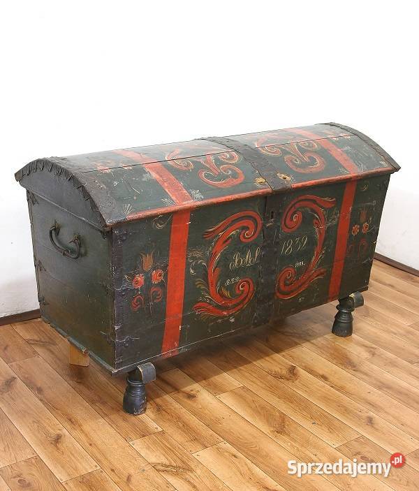 Oryginalny Kufer Malowany 1832 AntykiMarki Meble mazowieckie Marki