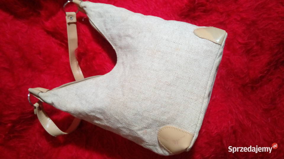 Beżowa torebka A5Gruba pleciona tkanina Świdnik sprzedam
