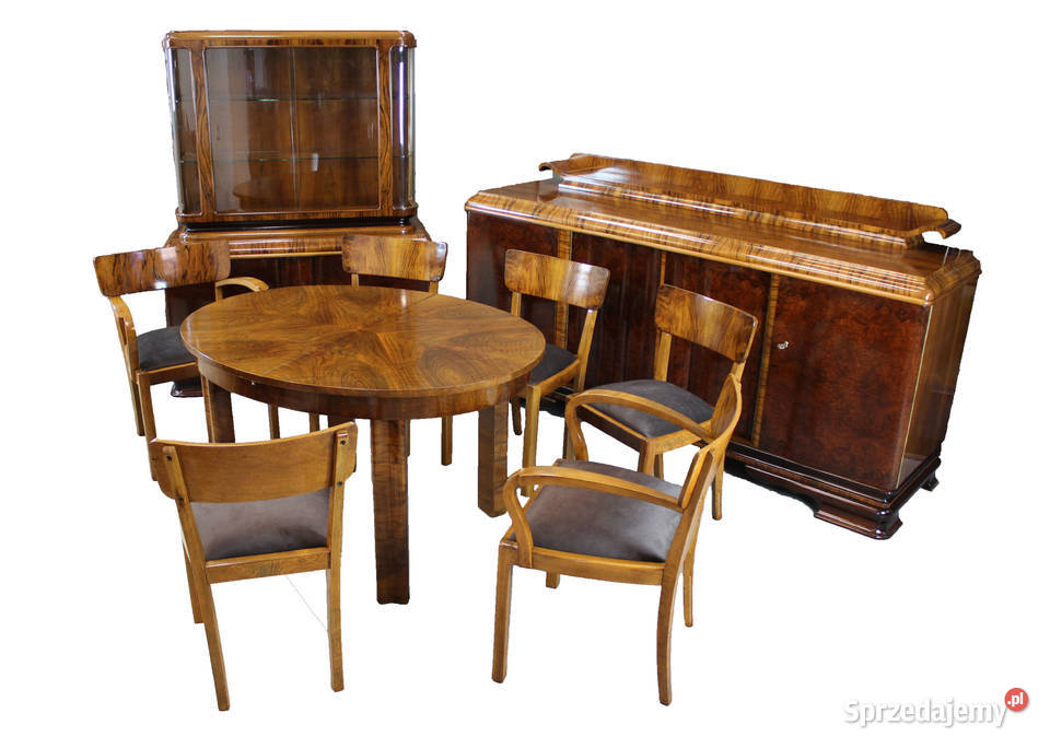Jadalnia art deco z 1933 roku renowacji bufet Meble Zielonka