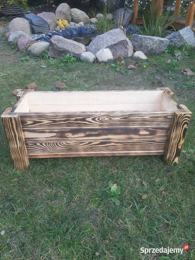 Donica drewniana 80x30x30 Przypalana Sarnaki sprzedam