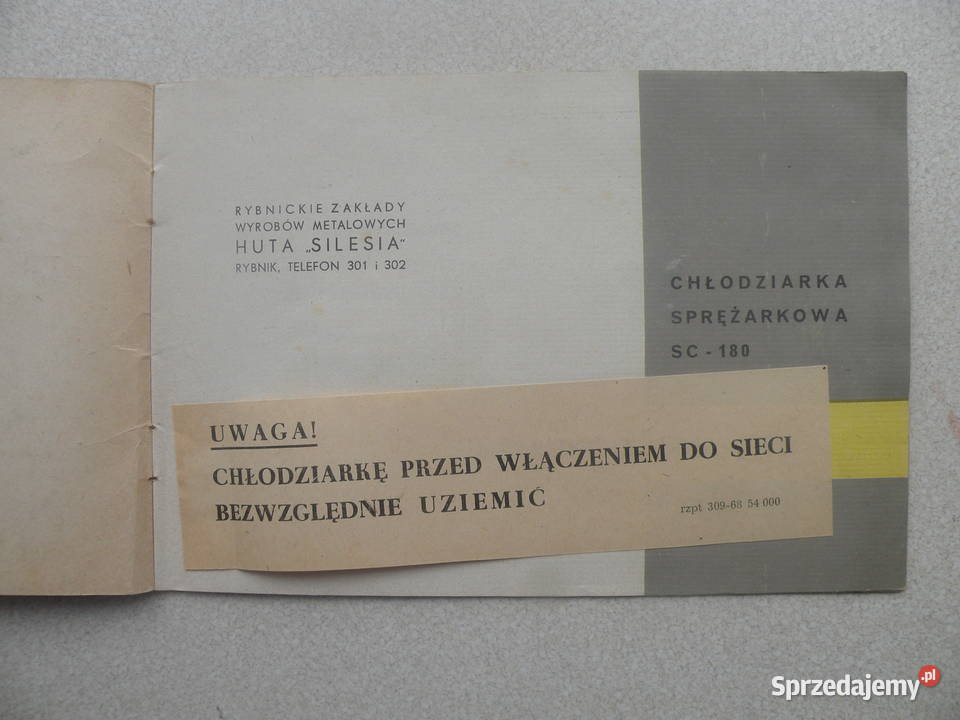 Lodówka SILESIA z PRLu Instrukcja obsługi małopolskie Andrychów