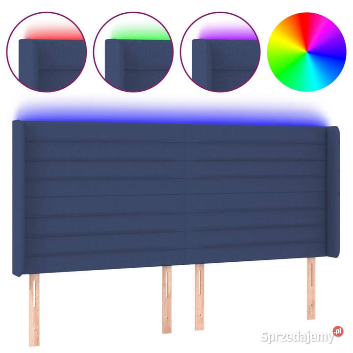 Zagłówek do łóżka z LED niebieski 163x16x118128 Warszawa