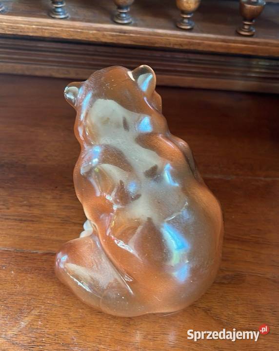 Figurka Niedźwiedzia Siedzący brunatny miś o Porcelana i szkło Gdańsk