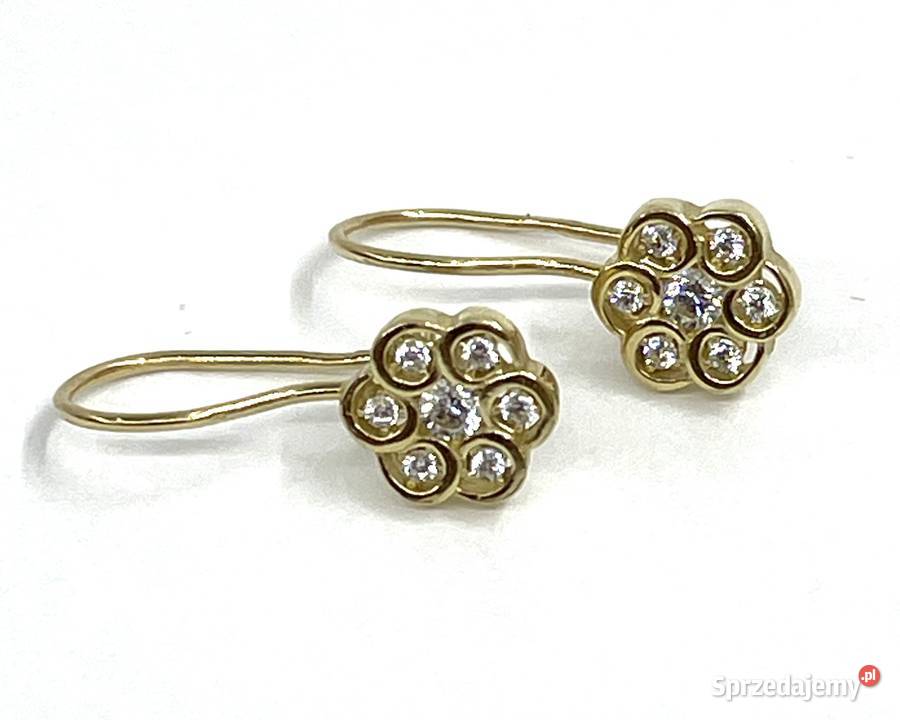 ZŁOTE KOLCZYKI Z CYRKONIA Gdańsk sprzedam
