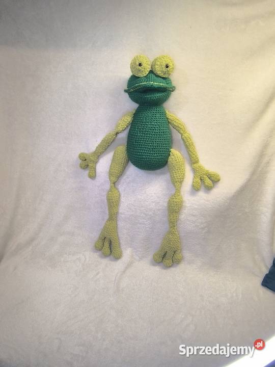 Duża żaba handmade 76 miękka przytulanka unikat Parzniew