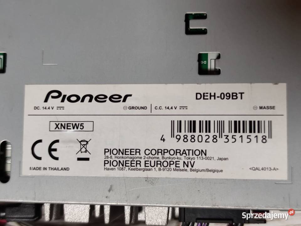 Radio Pioneer DEH09BT Bluetooth CD AUX USB MP3 śląskie Skoczów sprzedam