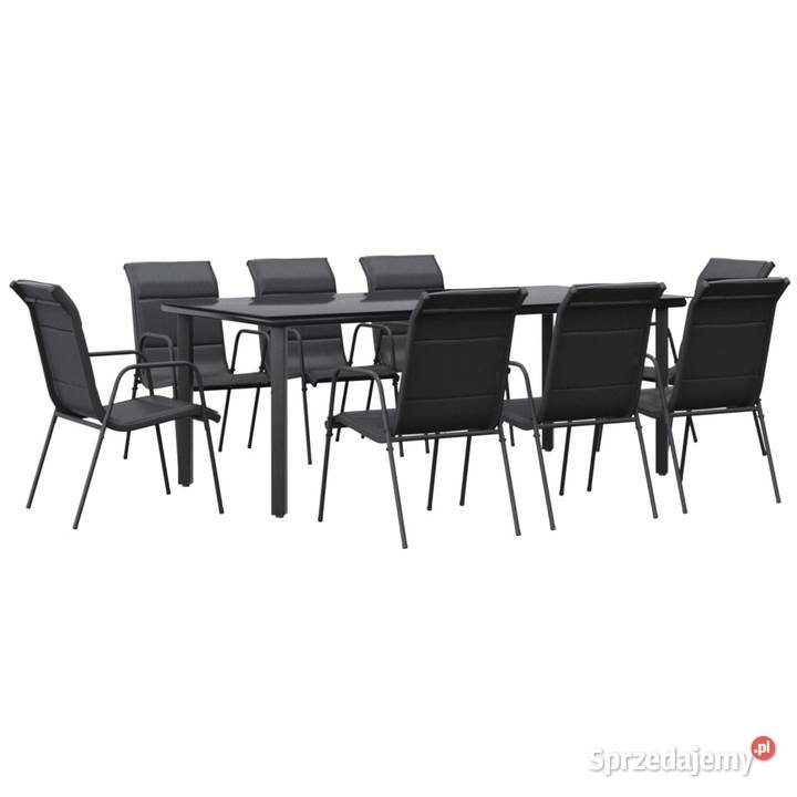 vidaXL 9cz zestaw mebli do ogrodu czarny stal i Warszawa sprzedam