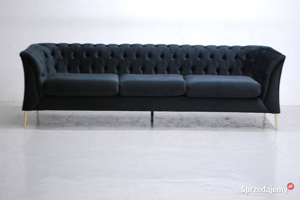 SBJ DESIGN WIELKA SOFA 3 kanapa czarny welur wielkopolskie Poznań