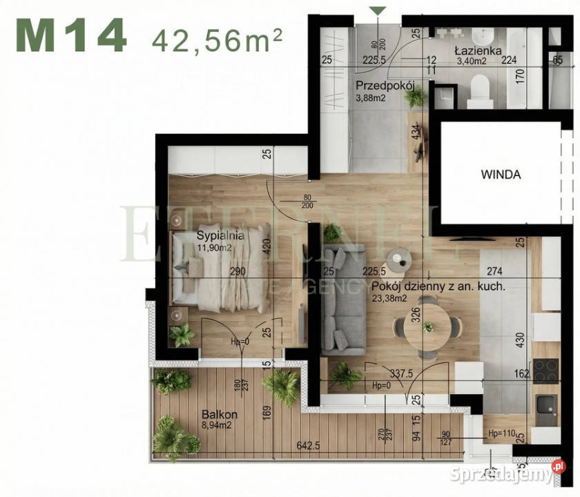 Developerskie mieszkanie 2pokojowe 4256m2 Liczba pokoi 2 Kraków