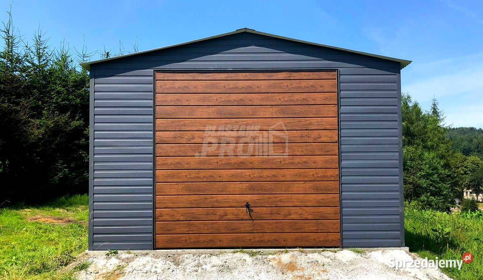 Garaż blaszany 5x5 Brama uchylna antracyt Białystok