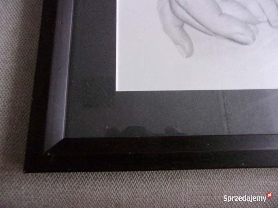 ładny rysunek wykonany w ołówku oprawiony Warszawa sprzedam