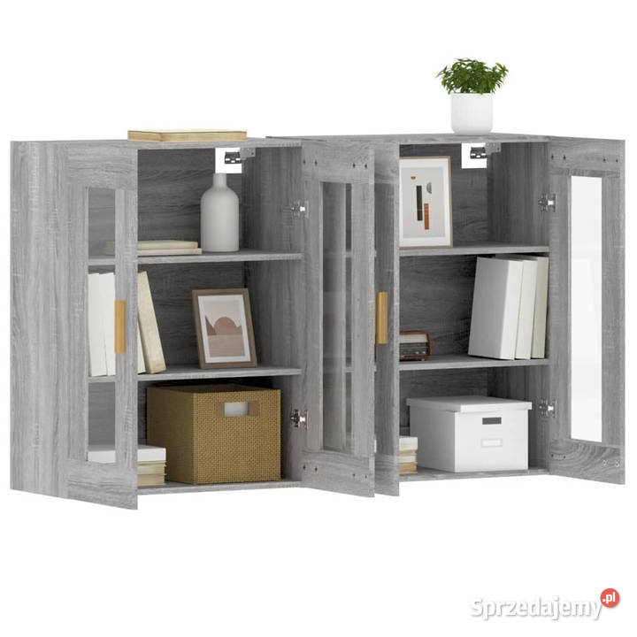 Wiszące szafki 2 szary dąb sonoma materiał Warszawa