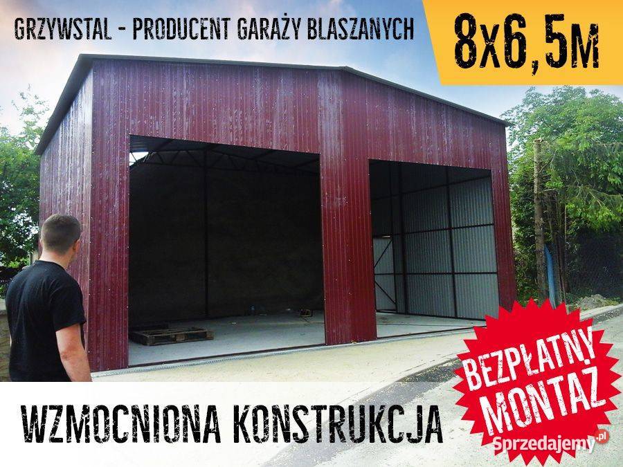 GrzywStal Garaż Blaszany 8x65 Wiata Hala Magazyn podkarpackie Sanok