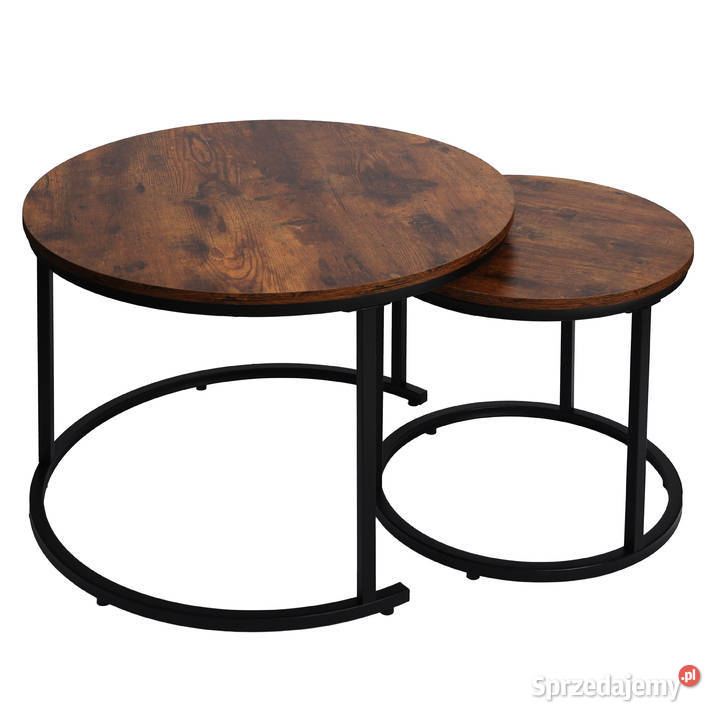 Nowoczesne stoliki kawowe okrągłe zestaw 2w1 Poznań