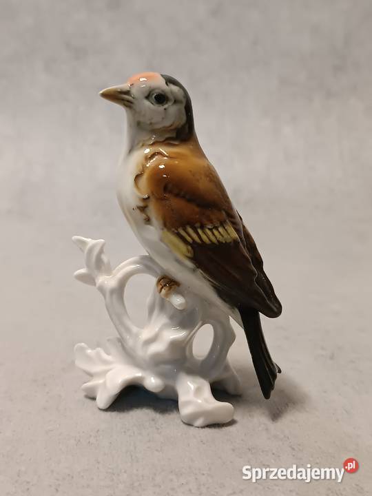 KARL ENS Porcelanowy Ptak Szczygieł VOLKSTEDT Jawor