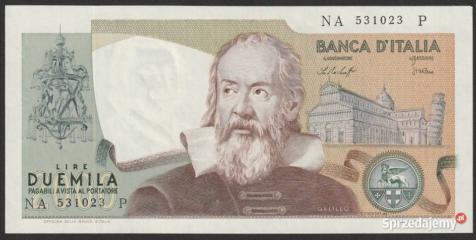 Włochy 2000 lirów 1976 stan bankowy UNC Łódź sprzedam