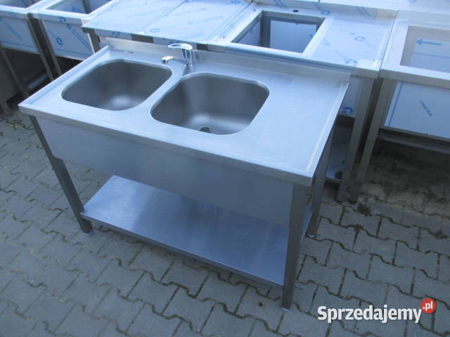 Zlew Basen Gastronomiczny 2 Komorowy Z Półką Ostrów Wielkopolski