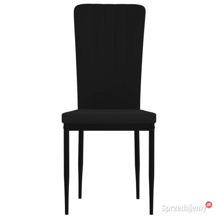 Krzesła stołowe 2 czarne obite aksamitem Warszawa