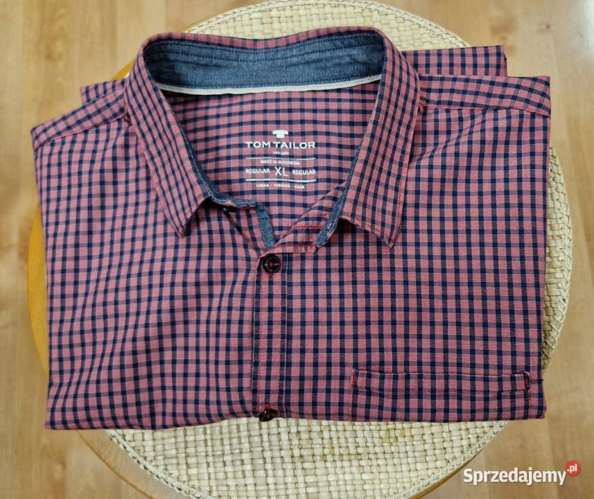 Koszula męska Tom Tailor w kratkę różowo Lublin