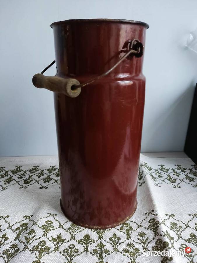 Kanka bańka emaliowana brązowa na mleko 5l Pojemniki na żywność Głuchołazy