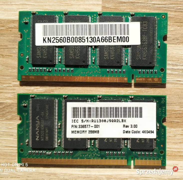 Dwie kości RAMu 2x 256 MB DDR Łódź