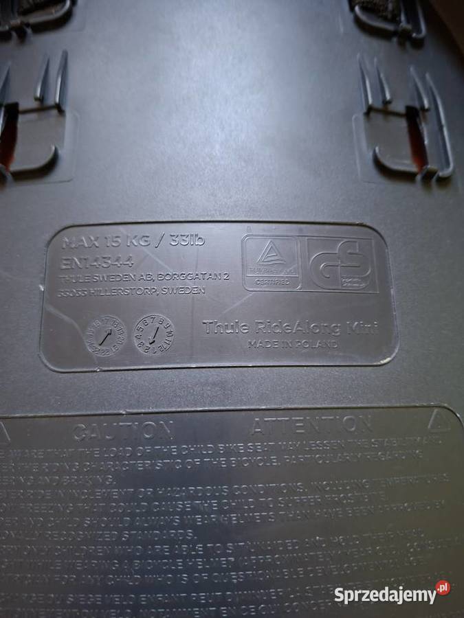 Sprzedam fotelik rowerowy Thule Rawicz