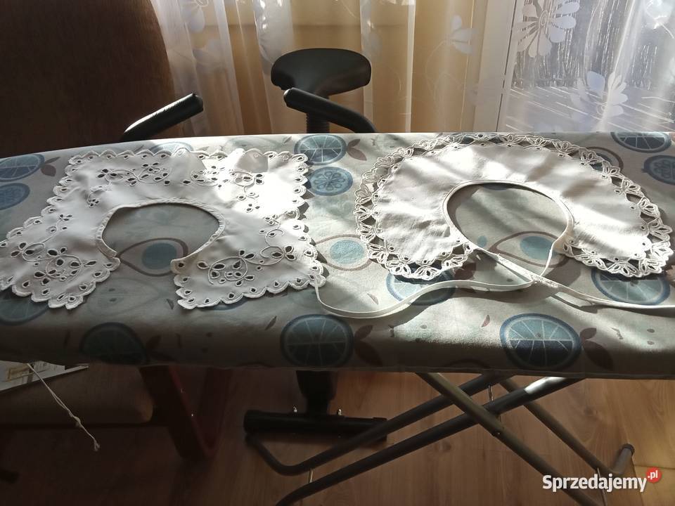 Prl kołnierzyk bawełna haft richelieu hand made Łódź
