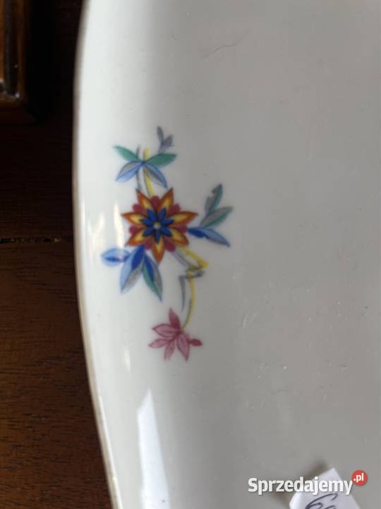 Patera biała porcelana Złocona