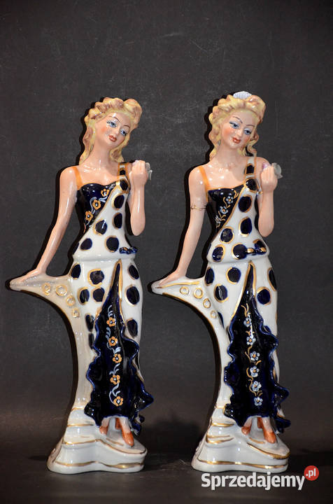 Porcelana Roceram figurka PAULA kobalt ok 41 wielkopolskie Środa Wielkopolska