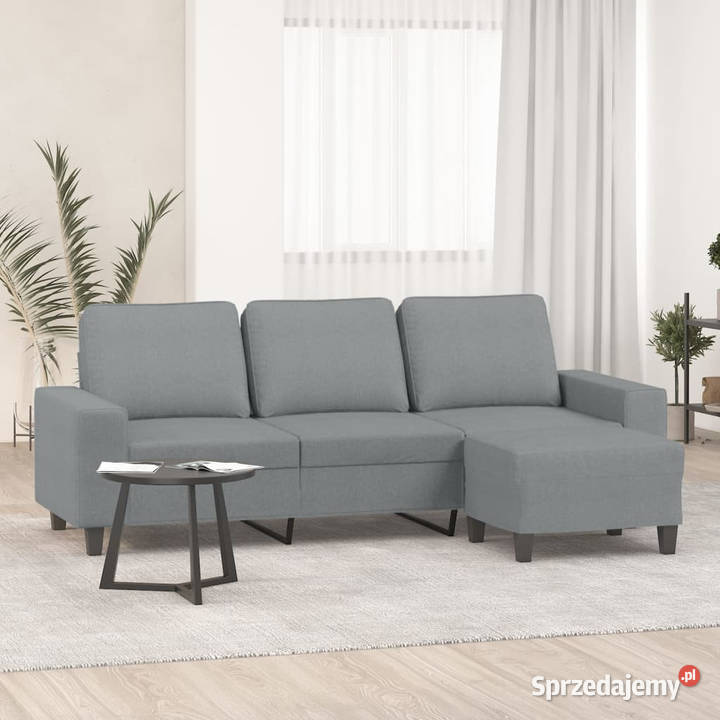 3osobowa sofa z podnóżkiem jasnoszara 180 mazowieckie Warszawa