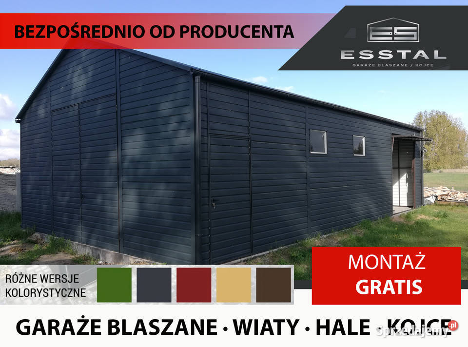 154 Garaż Blaszany GRAFITOWY Wiata Hala Wiaty mazowieckie Ciechanów sprzedam