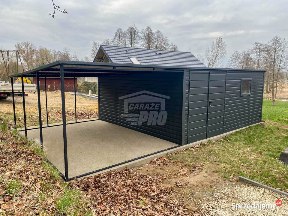 Garaż Blaszany 5x4m Wiata 4m Brama dwuskrzydłowa sprzedam