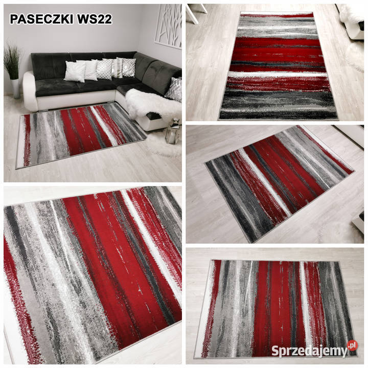 DYWAN 140X200 IDEA PASECZKI WS22 CZERWONE GĘSTY 2m Białystok sprzedam