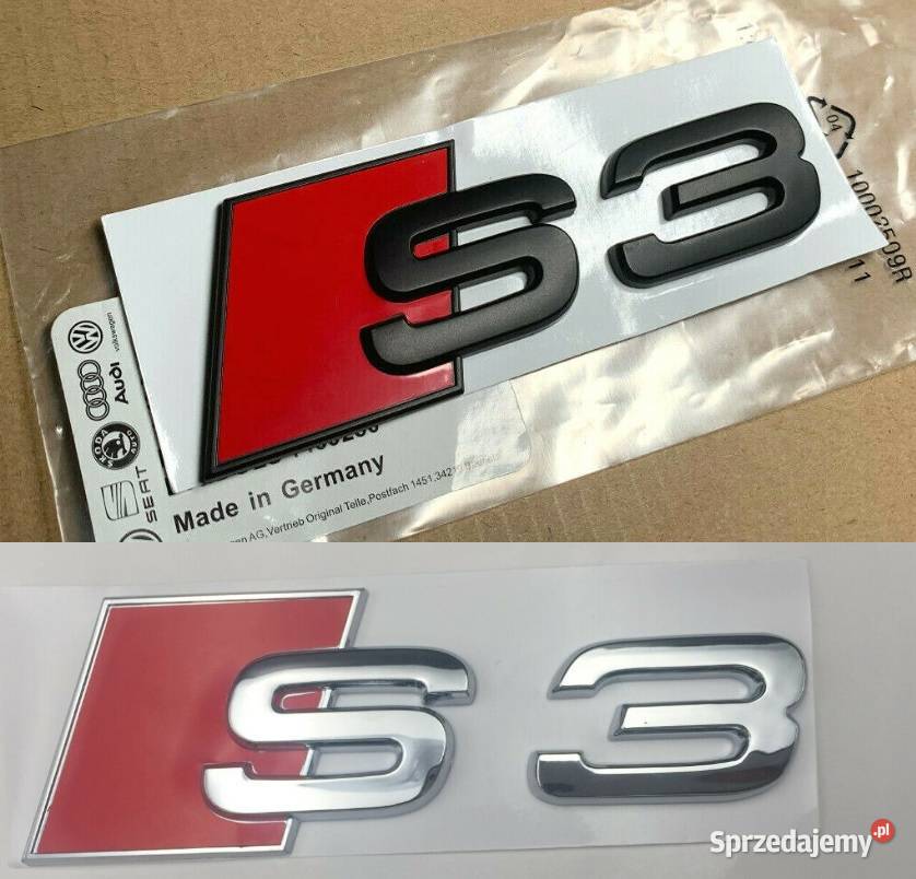 NOWY przyklejany znaczek S3 emblemat srebrny Zamość