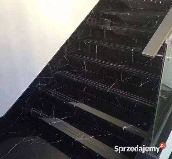 Płytki na schody 120x30 CZARNY KAMIEŃ mat ŻYŁKI