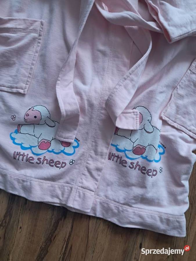 bawełniany szlafrok w kolorze pudrowy róż firmy Piżamy i szlafroki Sandomierz sprzedam