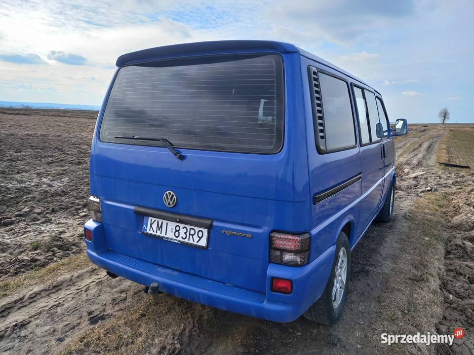 Vw t4 25 benzyna z gazem 4x4 mini kamper podgrzewane fotele małopolskie Miechów