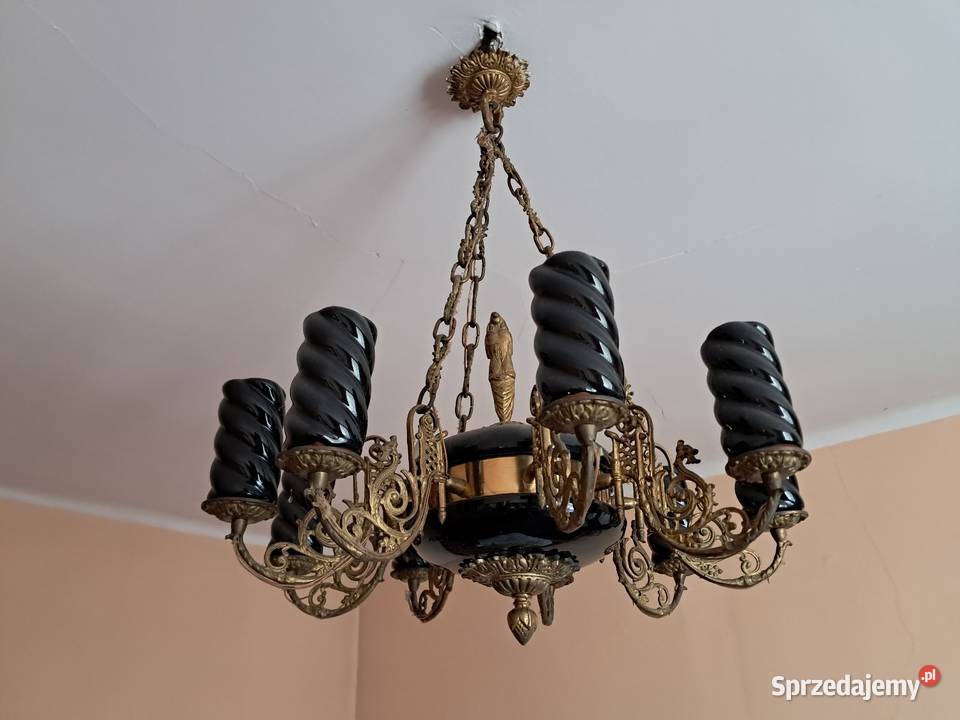 Żyrandol mosięzny z czasów PRL Dąbrowa Górnicza sprzedam
