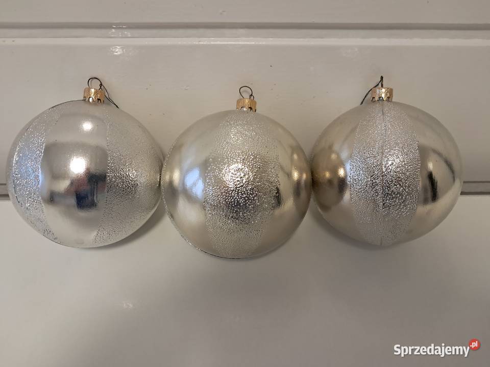 Bombki choinkowe srebrne duże 3 do sprzedania Kraków
