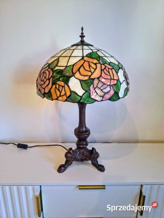 Tiffany lampa witrażowa stołowa stojąca kwiaty Lampy stołowe i nocne Zaręba sprzedam