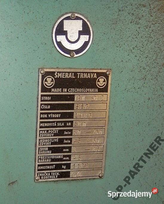 Prasa mimośrodowa LEN 10 C B STAN 10 TON Pleszew