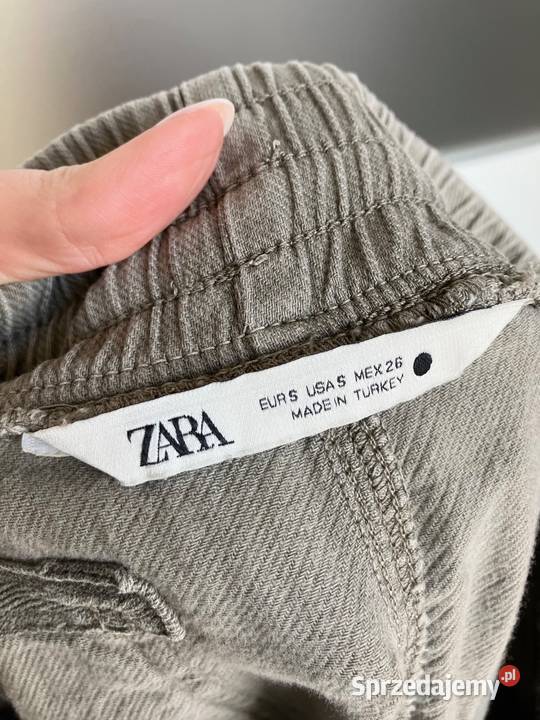 Świetne bawełniane damskie spodnie Zara khaki sprzedam