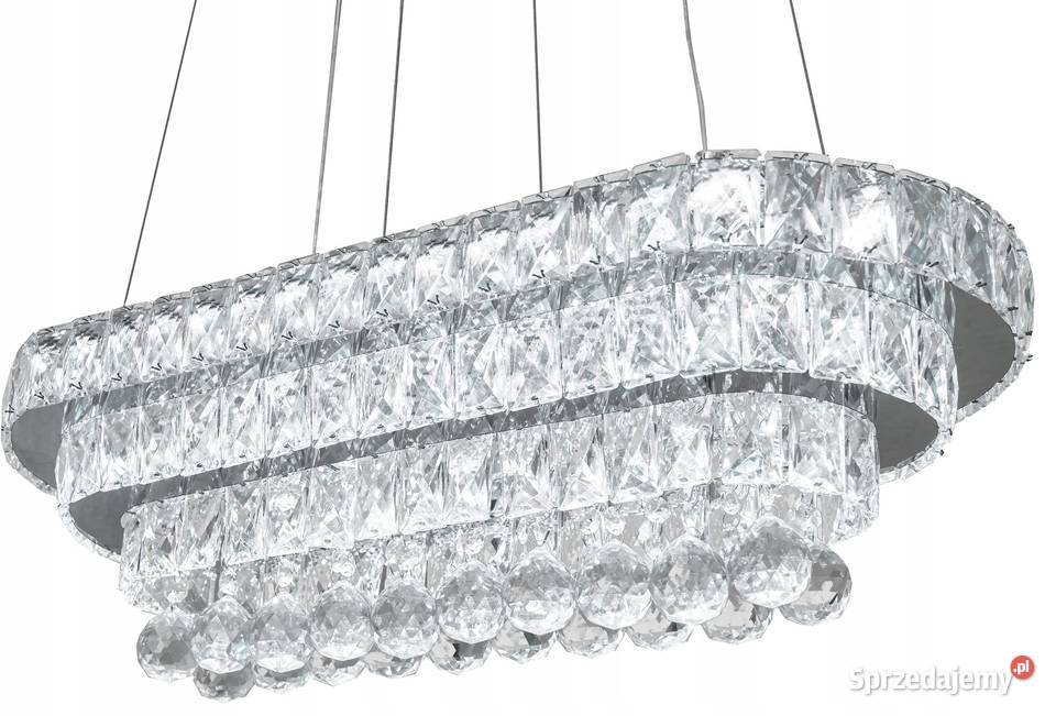 Żyrandol lampa kryształowa owalna wisząca led Warszawa
