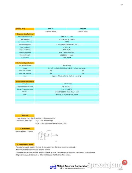 Precyzyjny potencjometr Midori Precisions CPP35 Będzin