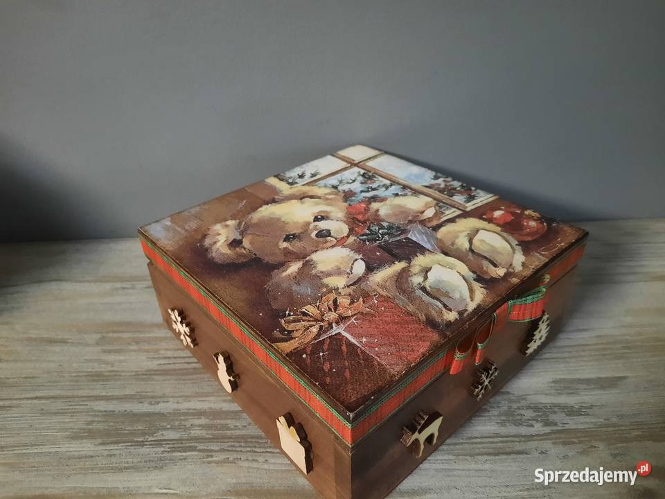 Świąteczne pudełko aniołek miś sarenki handmade Kędzierzyn-Koźle