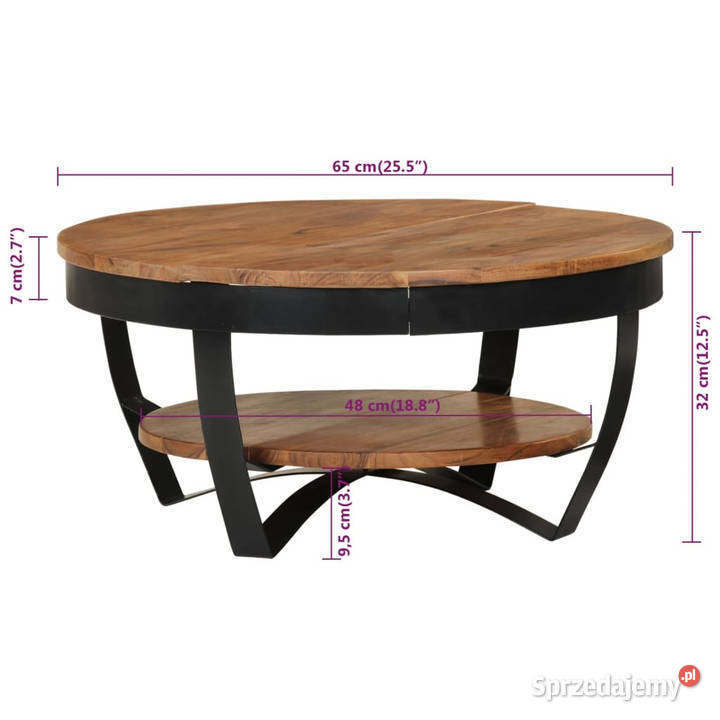 Stolik kawowy 65 x 65 x 32 lite drewno akacjowe sprzedam
