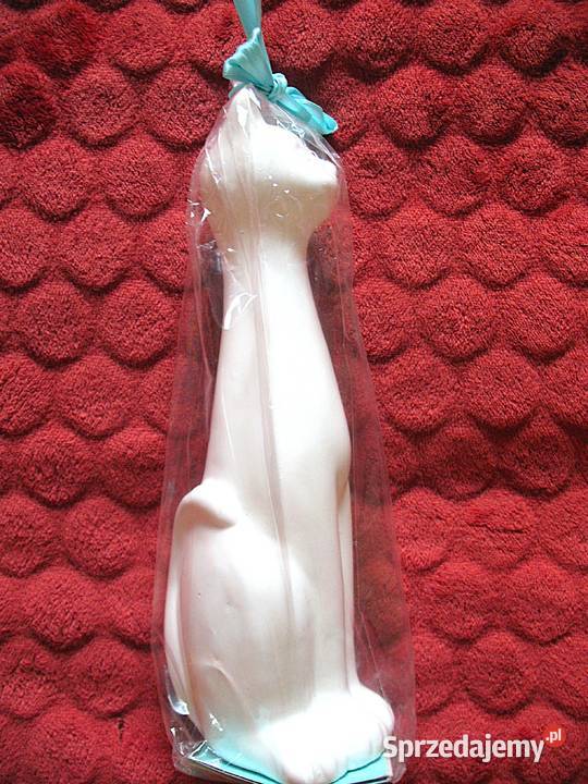 Kot biały średnia figurka porcelana 25 x 8 x 8 Siedlce